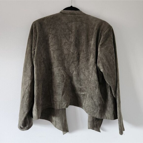 BLANK NYC | Faux suede jacket open front military green sz 1X - Picture 2 of 6